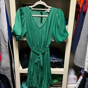 Mittoshop green silk dress.